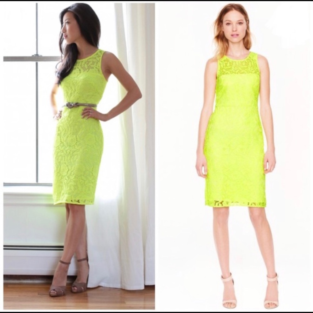 J Crew Collection neon lace sheath dress A8182